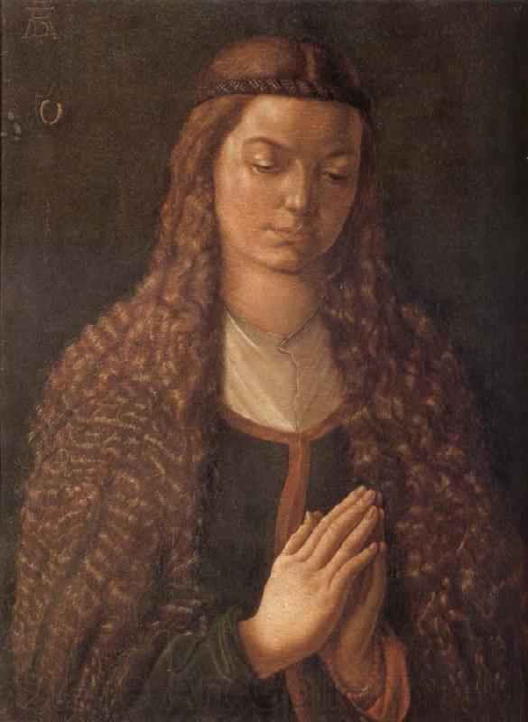 Albrecht Durer Young Woman in Prayer with Loose Hair France oil painting art